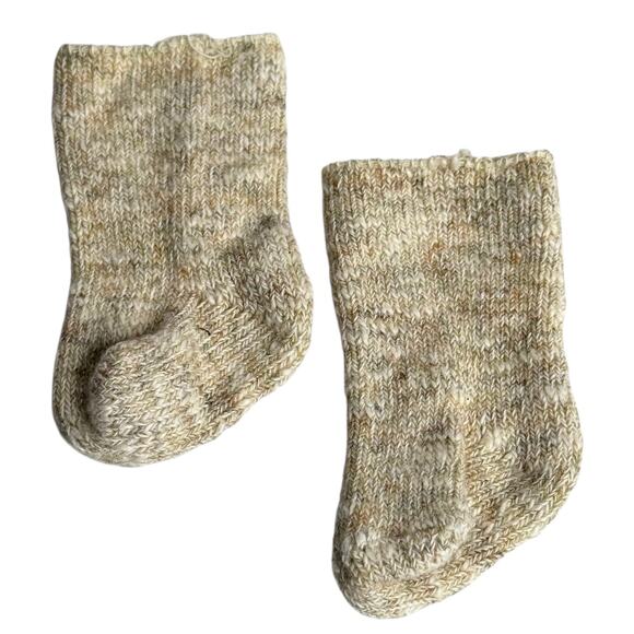 American Girl Doll Socks Hiking Outfit I Pleasant Company 90s Tan Knit Boot Sock - Picture 2 of 5